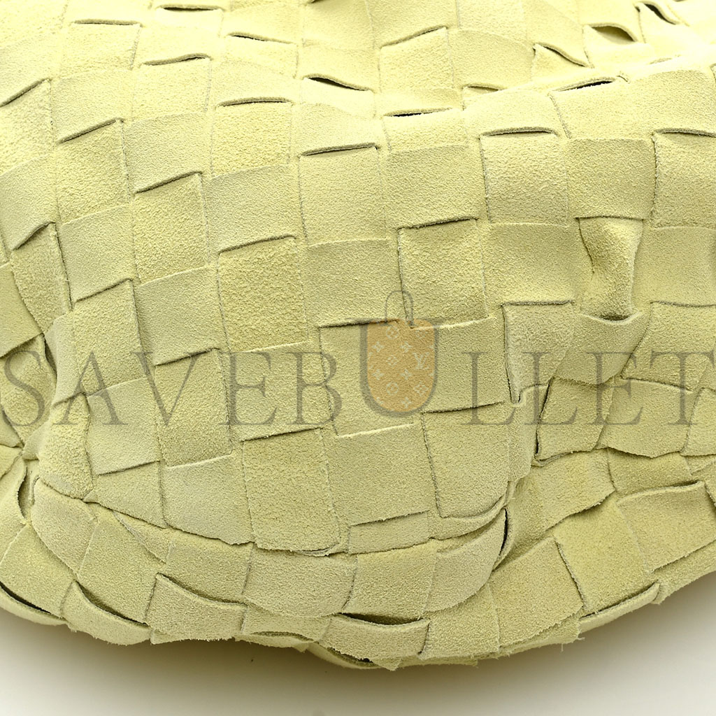 BOTTEGA VENETA SUEDE CALFSKIN INTRECCIATO TEEN JODIE HOBO LEMON WASH (38*25*8cm)