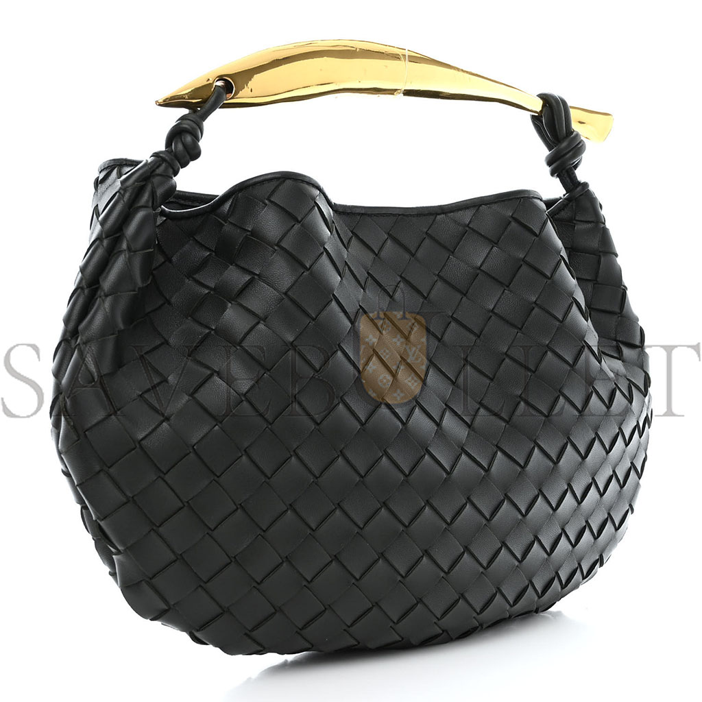 BOTTEGA VENETA NAPPA INTRECCIATO SARDINE BAG BLACK  (36*23*4cm)