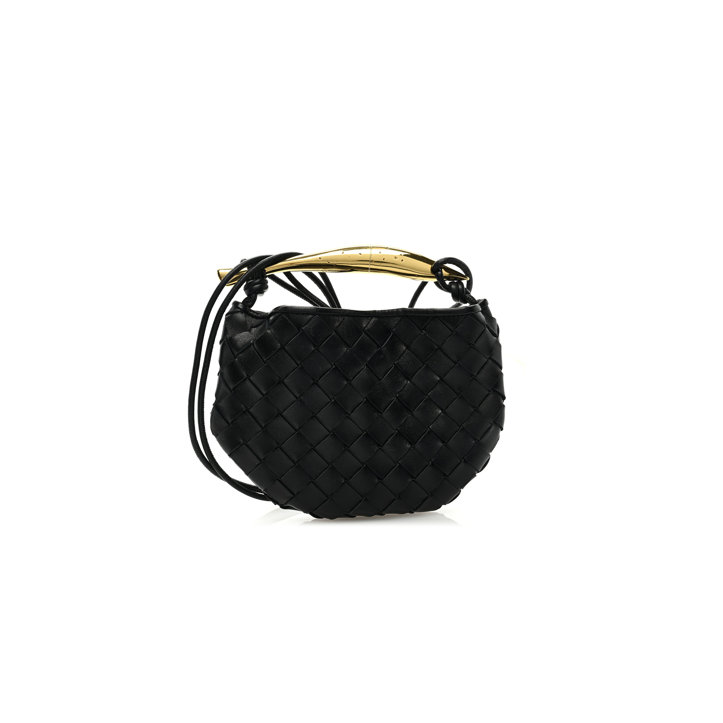 BOTTEGA VENETA NAPPA INTRECCIATO MINI SARDINE BAG BLACK  (20*14*3cm)