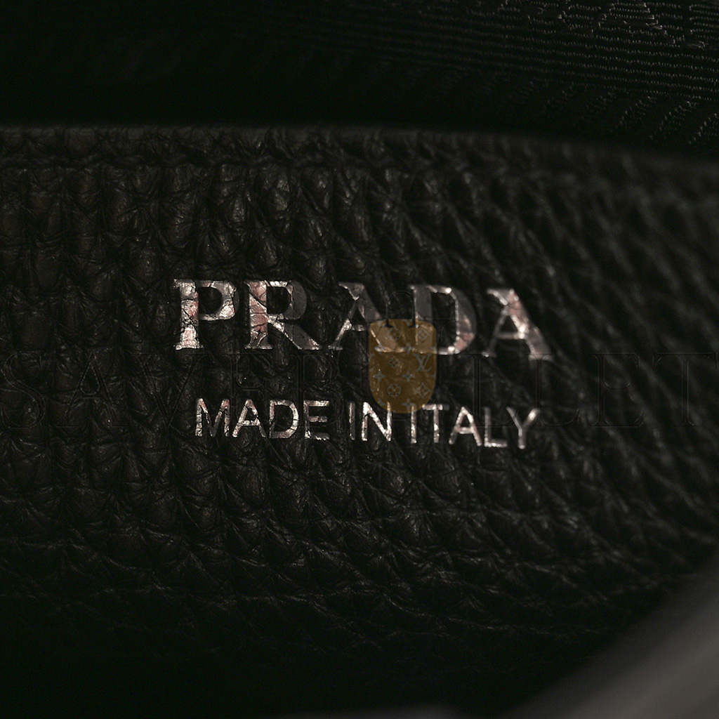 PRADA VITELLO DAINO SOFT MINI SHOULDER BAG BLACK (20*20*8cm)