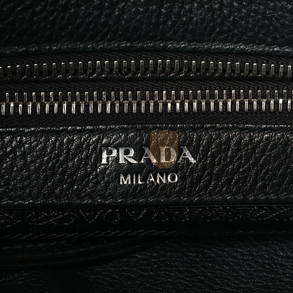 PRADA VITELLO PHENIX LOGO HOBO BLACK (30*27*13cm)