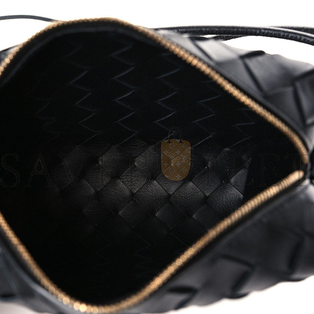 BOTTEGA VENETA NAPPA INTRECCIATO MINI LOOP CAMERA BAG BLACK 133093 (17*11*6cm)