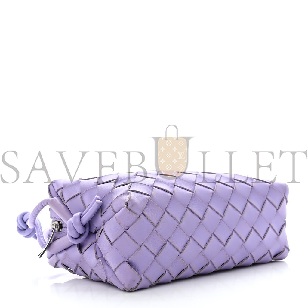 BOTTEGA VENETA NAPPA INTRECCIATO MINI LOOP CAMERA BAG WISTERIA  (17*11*7cm)