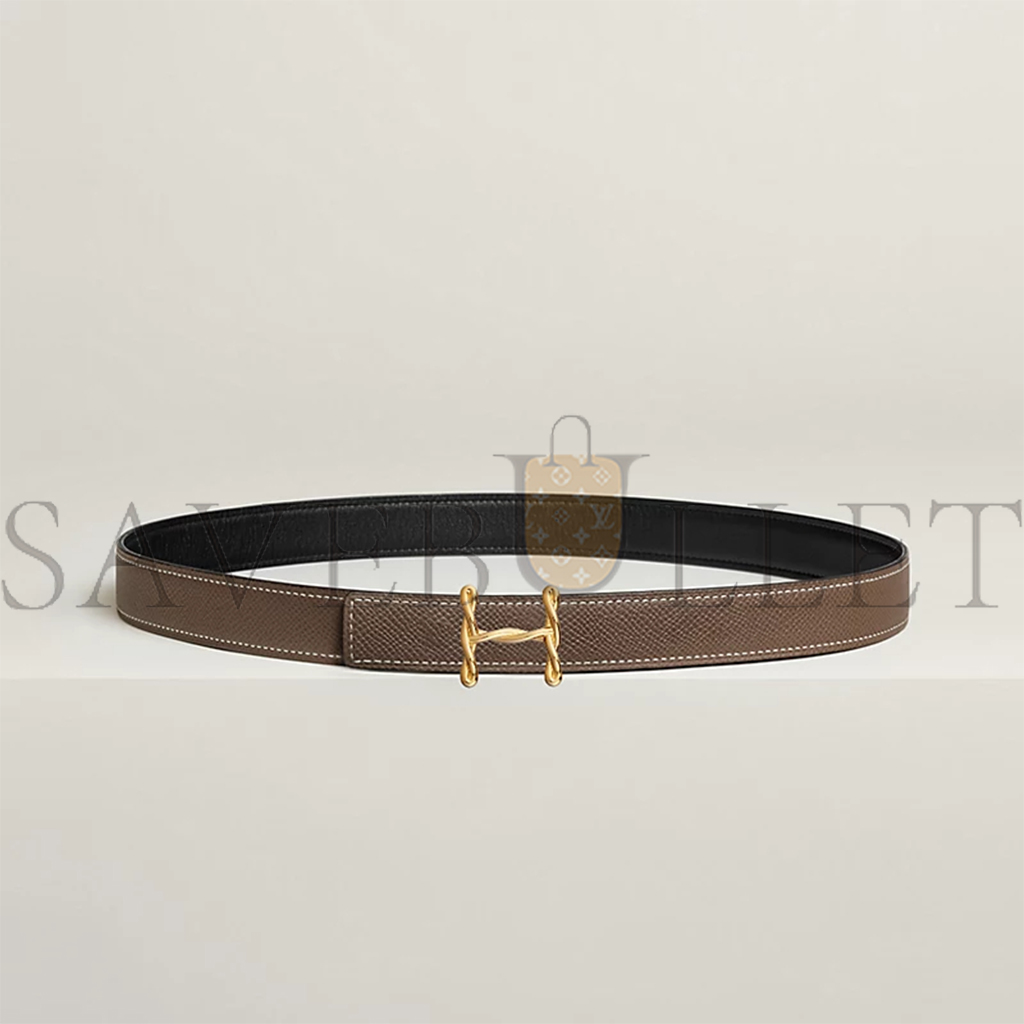 HERMES H TORSADE BELT BUCKLE & REVERSIBLE LEATHER STRAP 24 MM H010420CC06