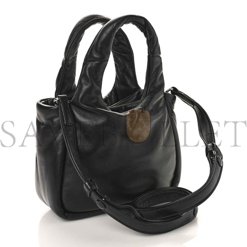 PRADA SOFT NAPPA SMALL PADDED SHOULDER BAG BLACK (30*25*11cm)