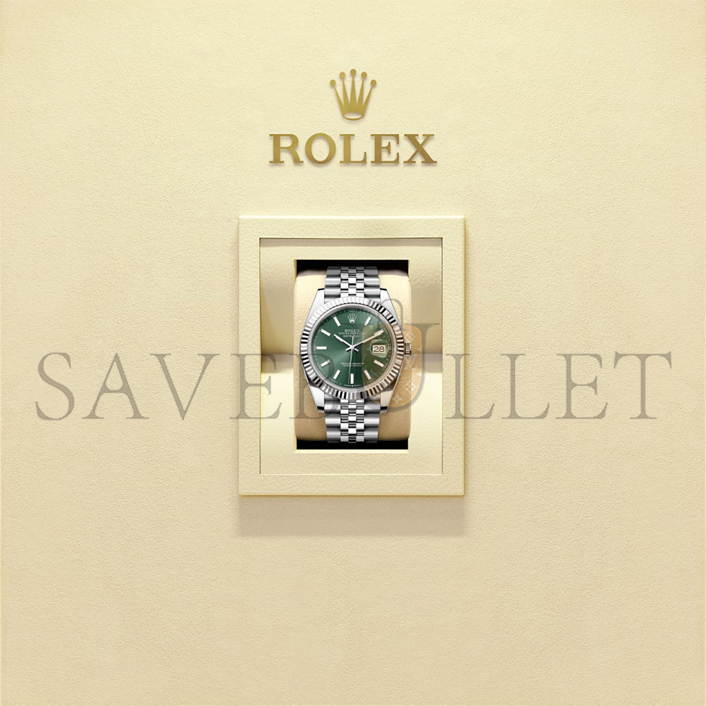 ROLEX DATEJUST 41 OYSTER, 41 MM, OYSTERSTEEL AND WHITE GOLD WATCH 126334-0028