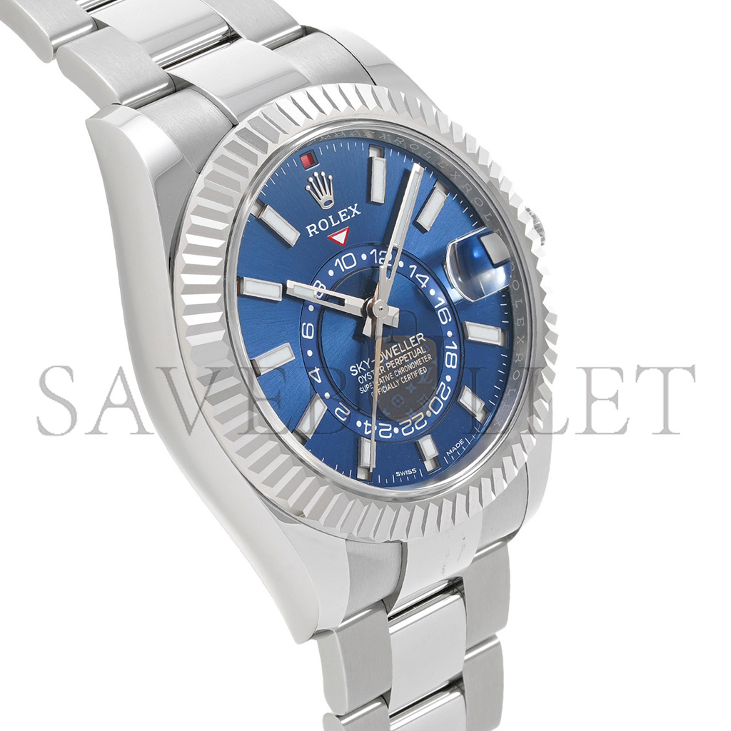 ROLEX SKY-DWELLER SERIES BRIGHT BLUE DIAL WATCH 326934