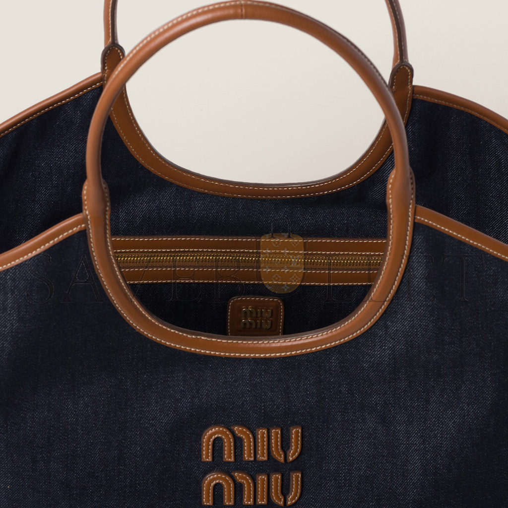 MIU MIU IVY DENIM BAG 5BG286 (28*28*12cm) MIU MIU IVY DENIM BAG 5BG286 (28*28*12cm)