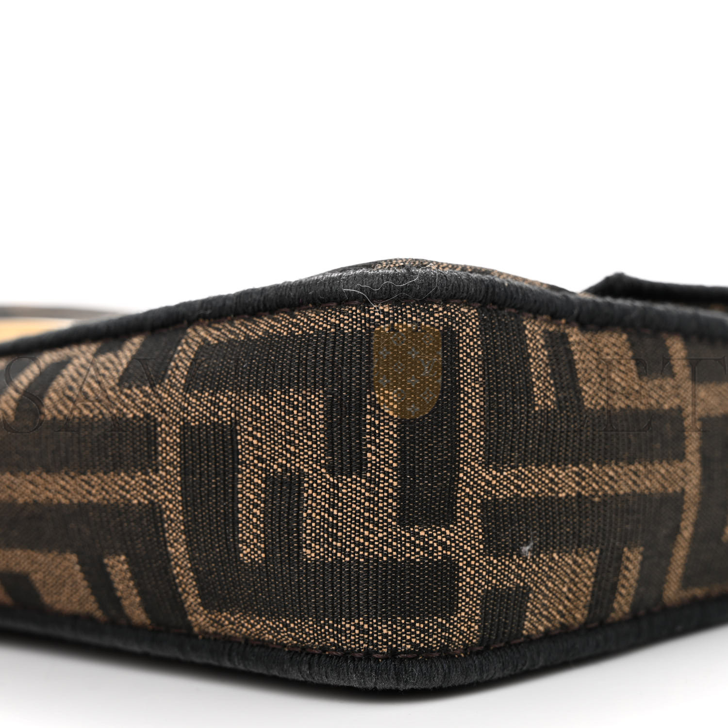 FENDI FABRIC JACQUARD FF 1974 MINI BAGUETTE TOBACCO MORO BLACK (18*11*5cm)