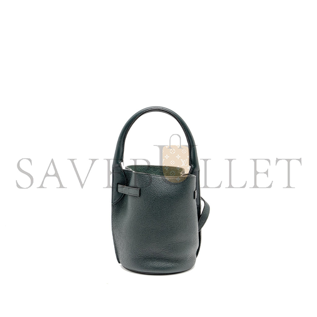 CELINE CELINE NANO BUCKET BIG BAG GRAINED CALFSKIN DARK GREEN SHW (21*15*15cm)