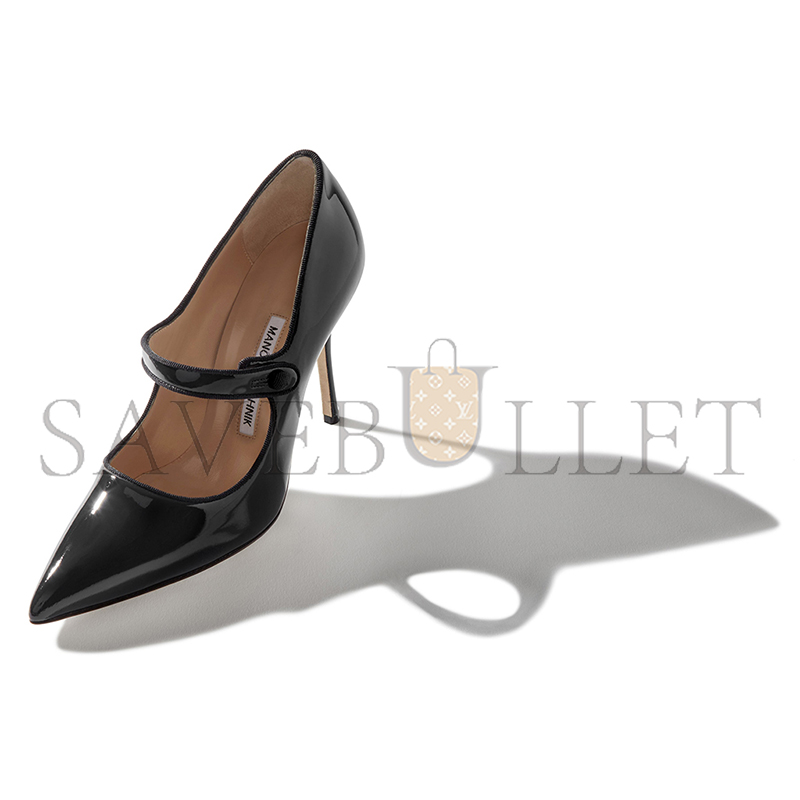 MANOLO BLAHNIK CAMPARINEW BLACK PATENT LEATHER POINTED TOE PUMPS 9XX-0553-0006 MANOLO BLAHNIK CAMPARINEW BLACK PATENT LEATHER POINTED TOE PUMPS 9XX-0553-0006