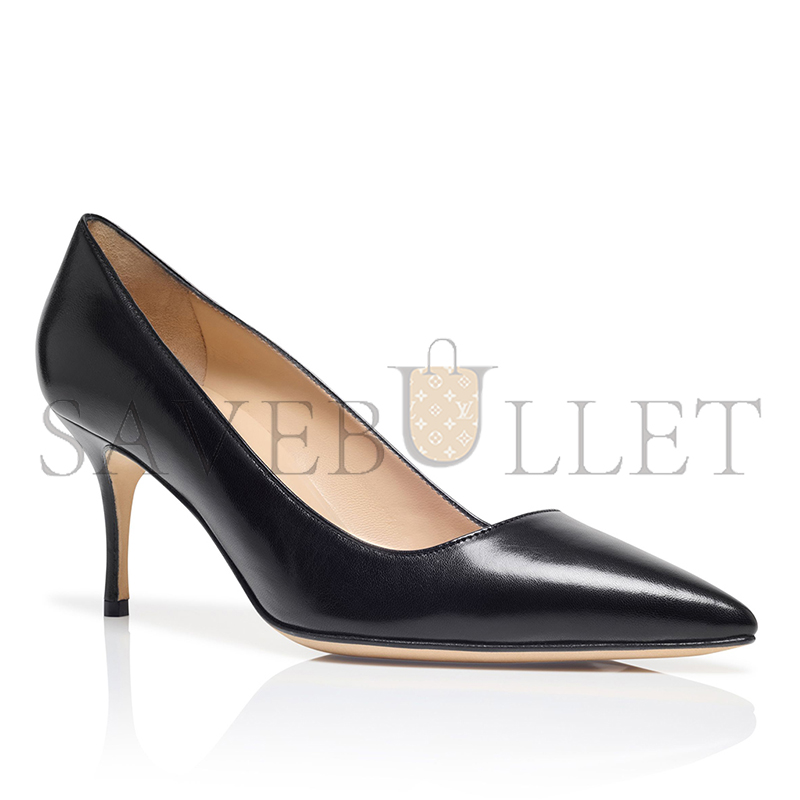 MANOLO BLAHNIK BB 70 BLACK LEATHER POINTED TOE PUMPS 120-1199-0001 MANOLO BLAHNIK BB 70 BLACK LEATHER POINTED TOE PUMPS 120-1199-0001
