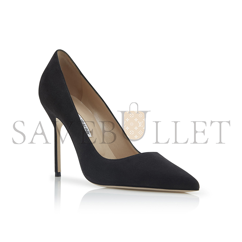 MANOLO BLAHNIK BB CHARCOAL BLACK POINTED TOE PUMPS 9XX-0417-0022 MANOLO BLAHNIK BB CHARCOAL BLACK POINTED TOE PUMPS 9XX-0417-0022
