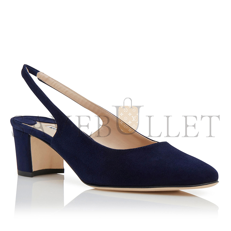 MANOLO BLAHNIK ALLURASAN NAVY BLUE SUEDE SLINGBACK PUMPS 121-1799-0007 MANOLO BLAHNIK ALLURASAN NAVY BLUE SUEDE SLINGBACK PUMPS 121-1799-0007
