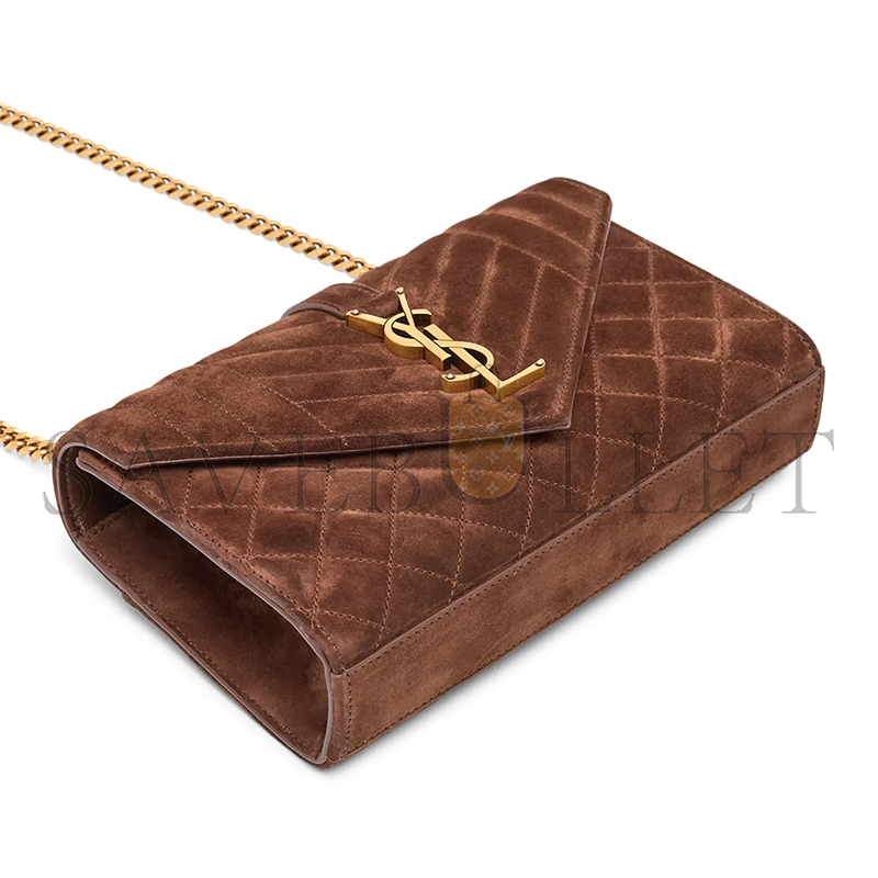 YSL ENVELOPE SMALL BAG IN SUDE SHOULDER BAG 401231603266 (21*13*6cm)