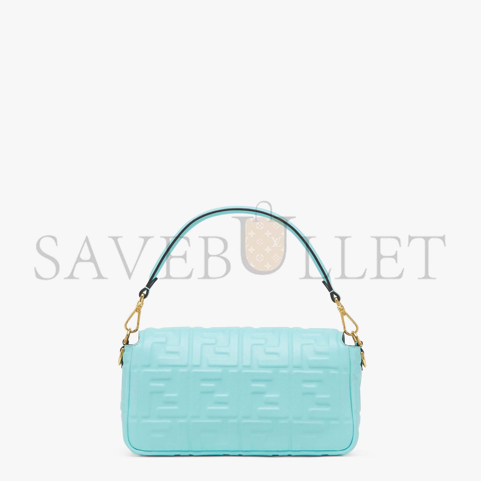 FENDI BAGUETTE - TURQUOISE NAPPA LEATHER BAG 8BR600A72VF1JTY (27*15*6cm)