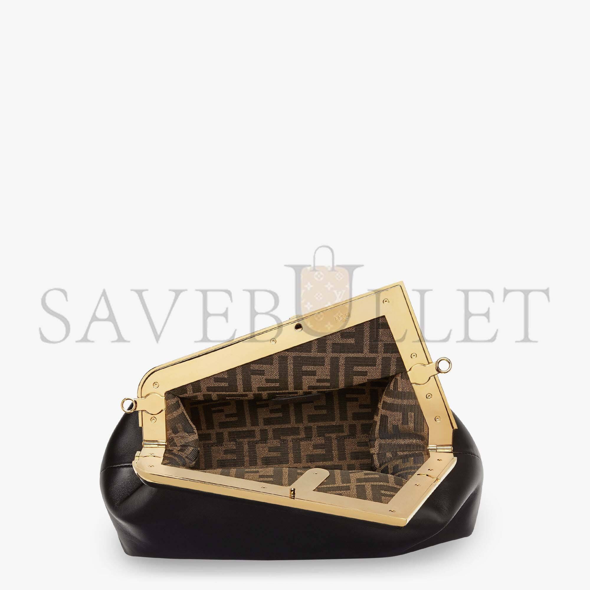 FENDI FIRST MEDIUM - BLACK LEATHER BAG 8BP127ABVEF0KUR (32.5*23.5*15cm)