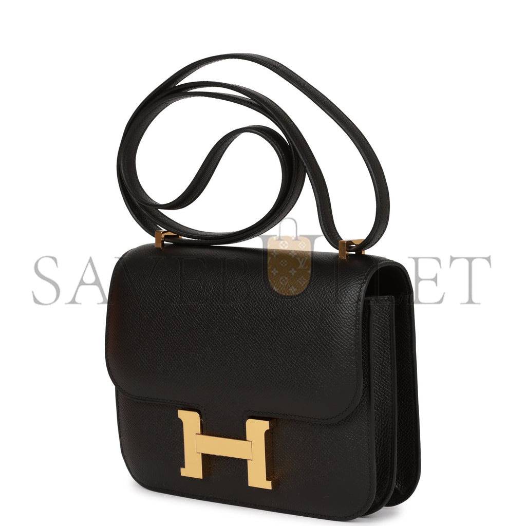 HERMES CONSTANCE 18 BLACK EPSOM GOLD HARDWARE (18cm)