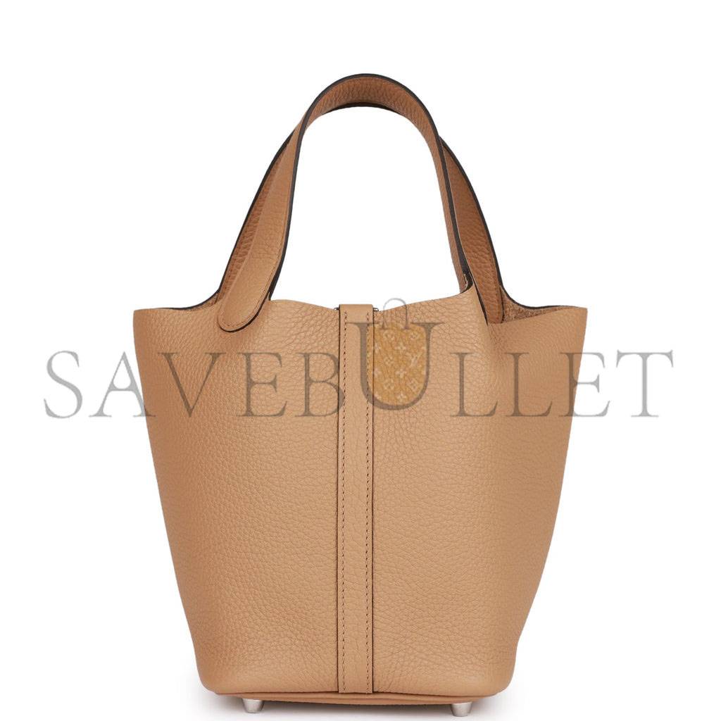 HERMES PICOTIN LOCK 18 CHAI CLEMENCE PALLADIUM HARDWARE (18*13*18cm)