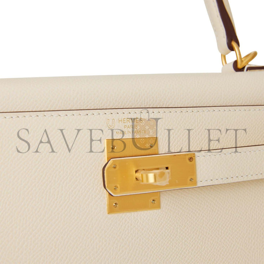 HERMES SPECIAL ORDER (HSS) KELLY SELLIER 28 NATA VERSO EPSOM BRUSHED GOLD HARDWARE  (28*22*10cm)