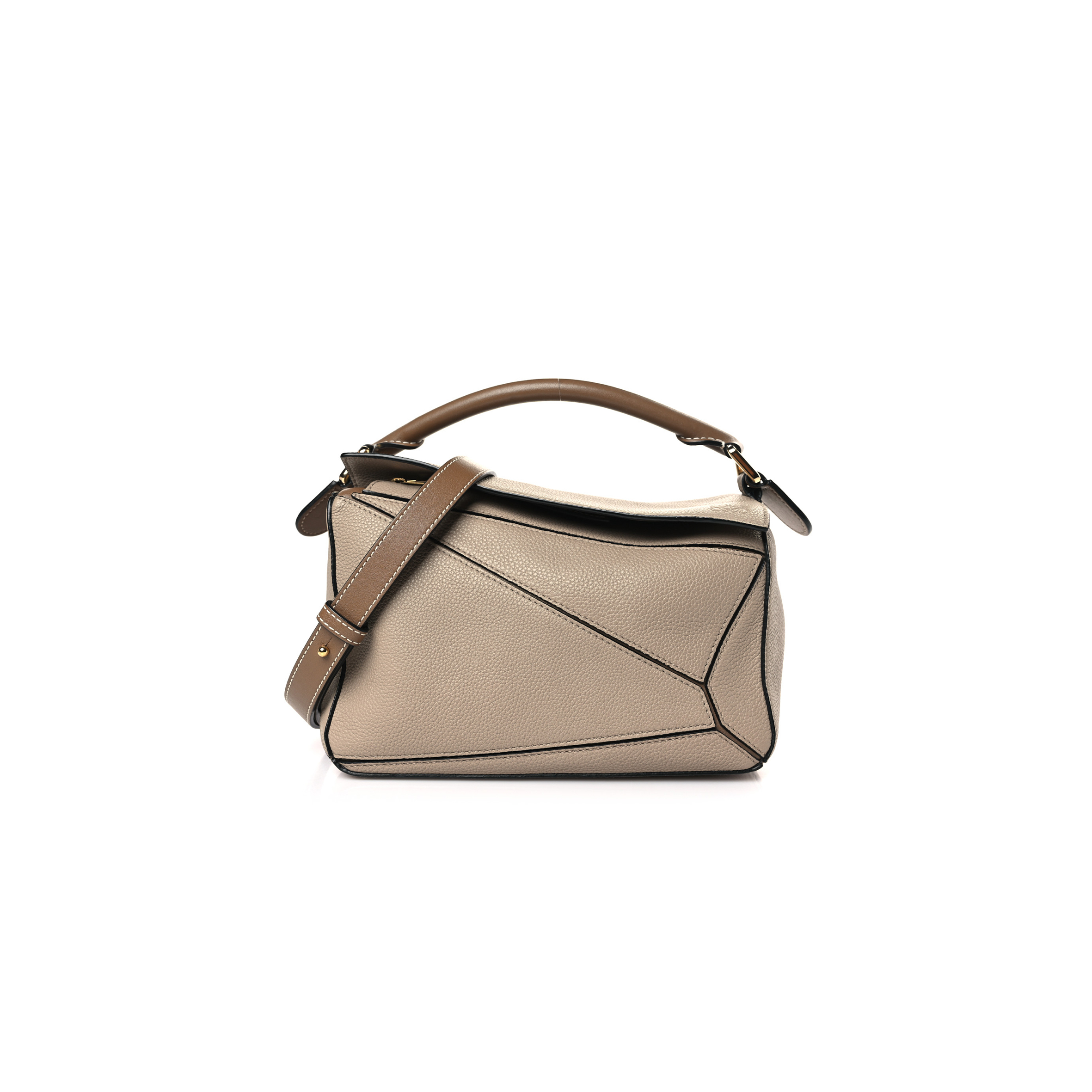 LOEWE GRAINED CALFSKIN SMALL PUZZLE BAG SAND MINK (24*16.5*10.5cm)