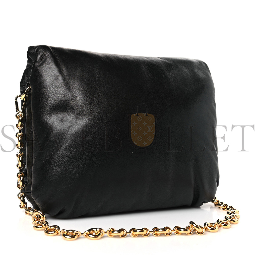 LOEWE LAMBSKIN SMALL GOYA PUFFER BAG BLACK (23*17*10cm)