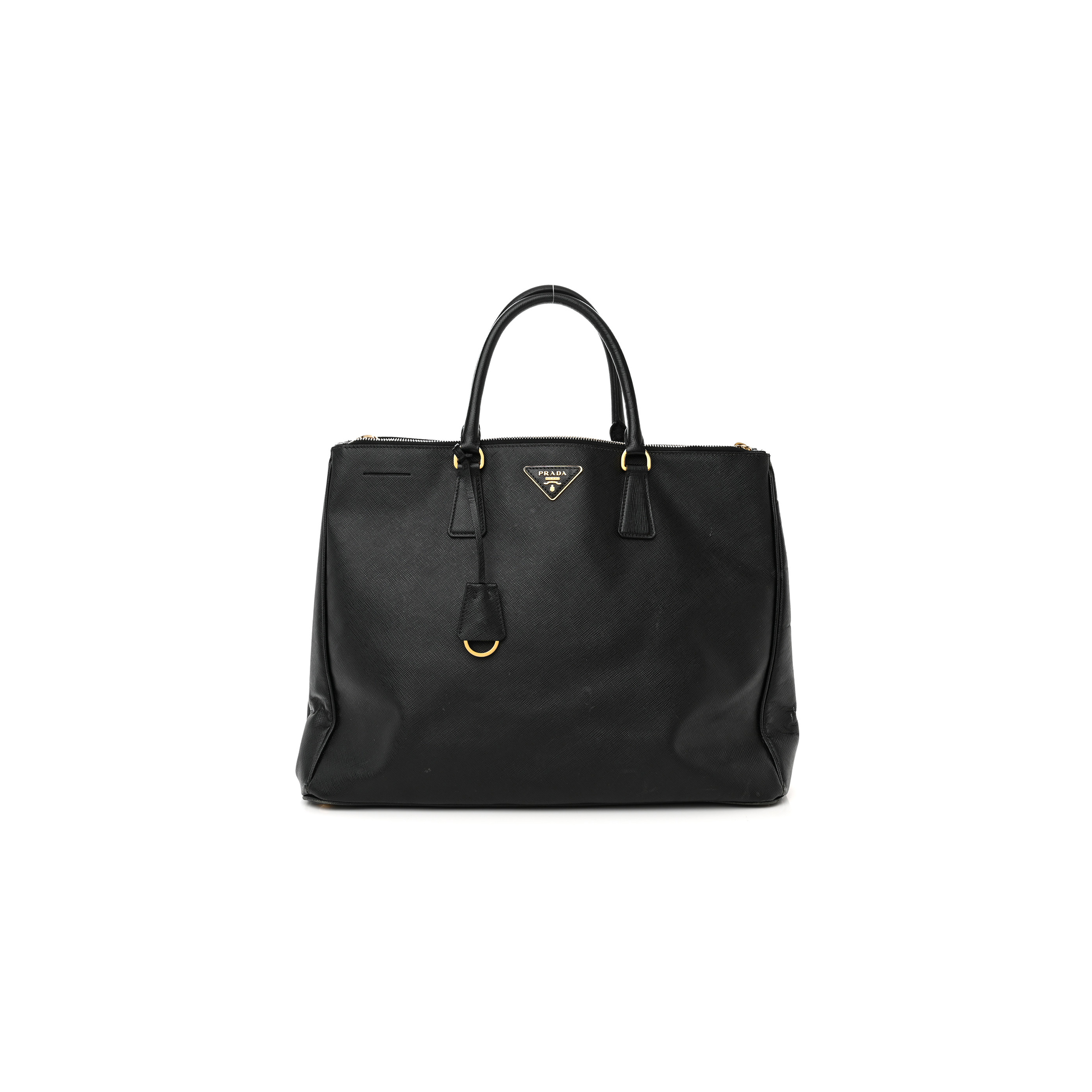 PRADA SAFFIANO LUX LARGE DOUBLE ZIP TOTE BLACK (36*29*18cm)