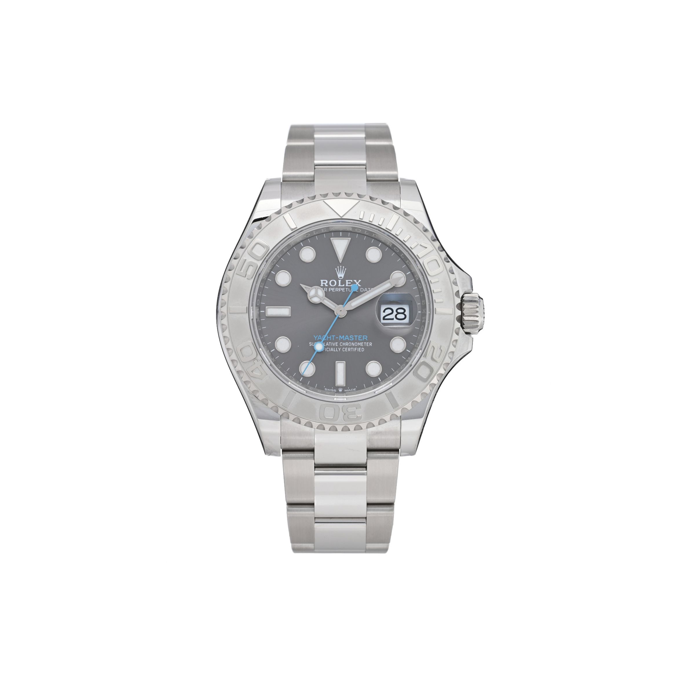ROLEX STAINLESS STEEL PLATINUM 40MM OYSTER PERPETUAL DATE YACHT-MASTER WATCH SLATE 126622 ROLEX STAINLESS STEEL PLATINUM 40MM OYSTER PERPETUAL DATE YACHT-MASTER WATCH SLATE 126622