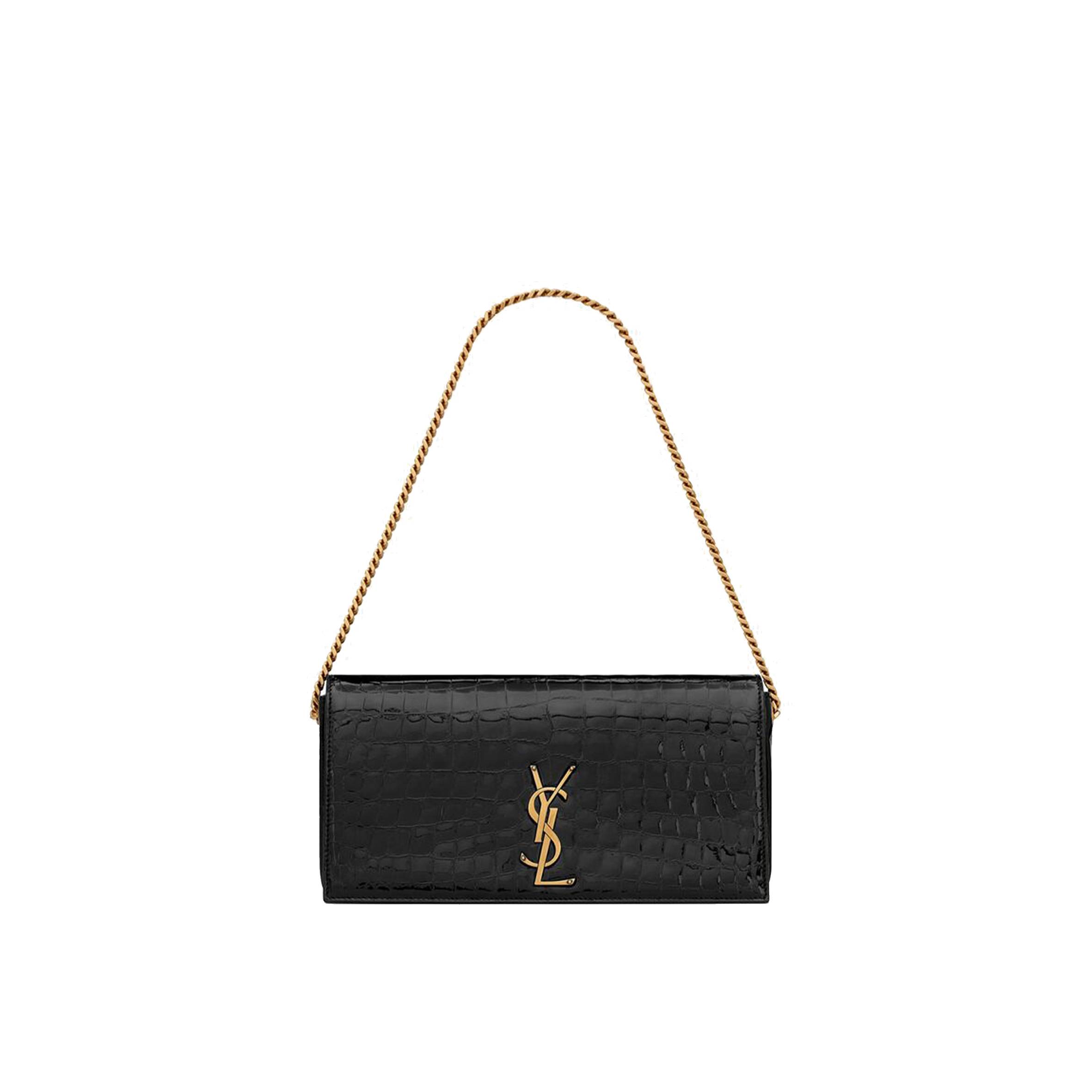 YSL KATE 99 CHAIN BAG IN ALLIGATOR-EMBOSSED LEATHER 72366015F0W1000 (26*13.5*4.5cm)