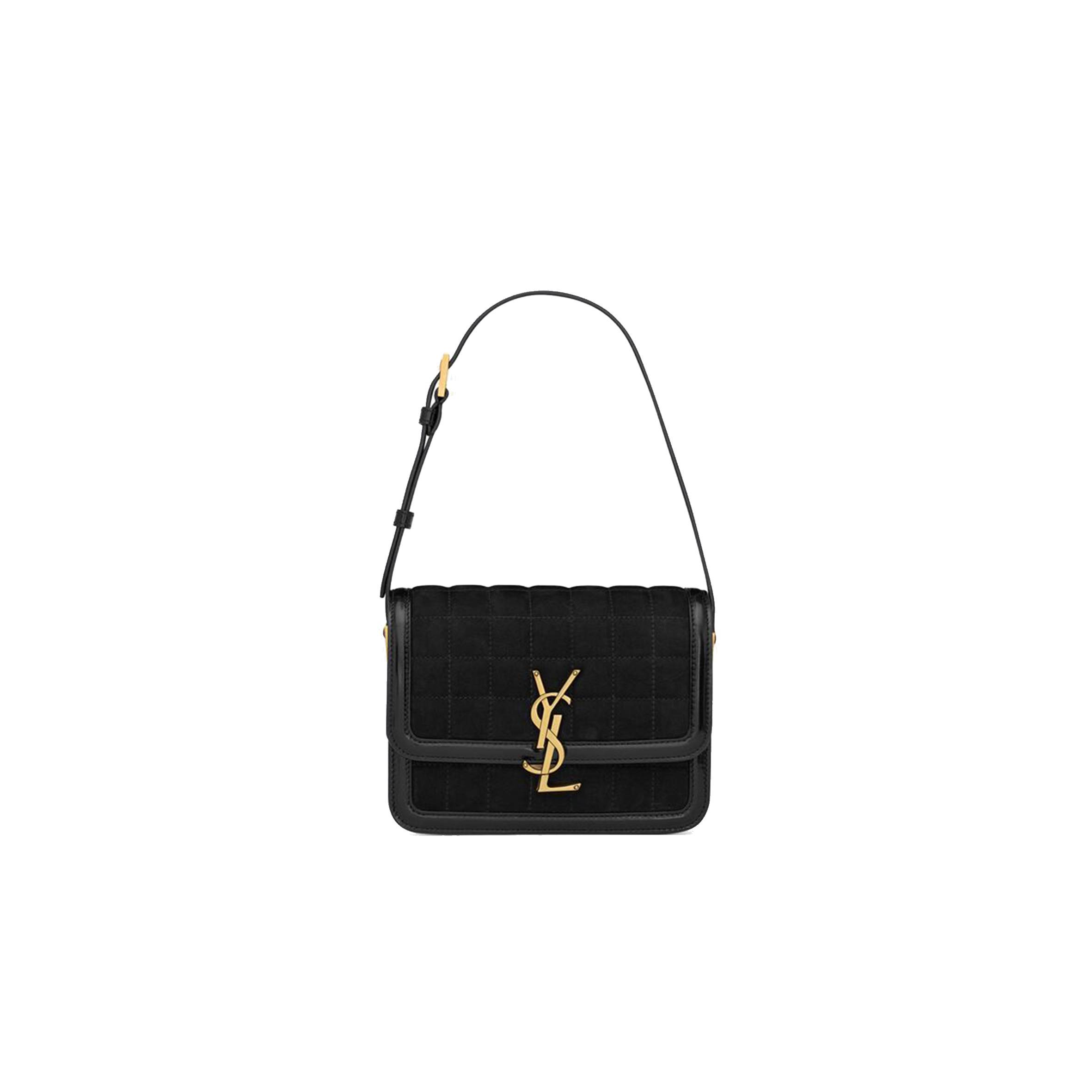 YSL SOLFERINO SMALL SATCHEL IN QUILTED NUBUCK SUEDE 739139AABR91000 (18.5*14*6cm)