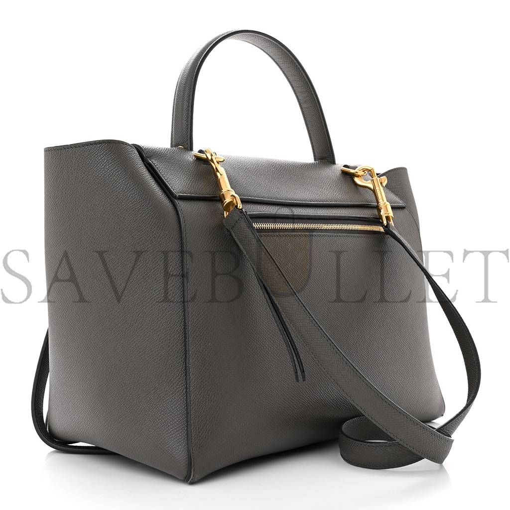 CELINE GRAINED CALFSKIN MINI BELT BAG GREY (28*22*18cm)