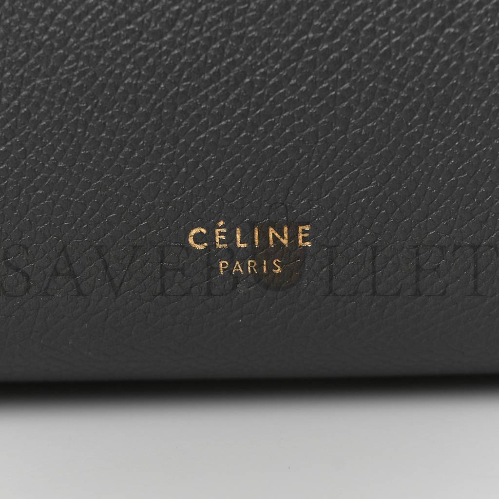 CELINE GRAINED CALFSKIN MINI BELT BAG GREY (28*22*17cm)