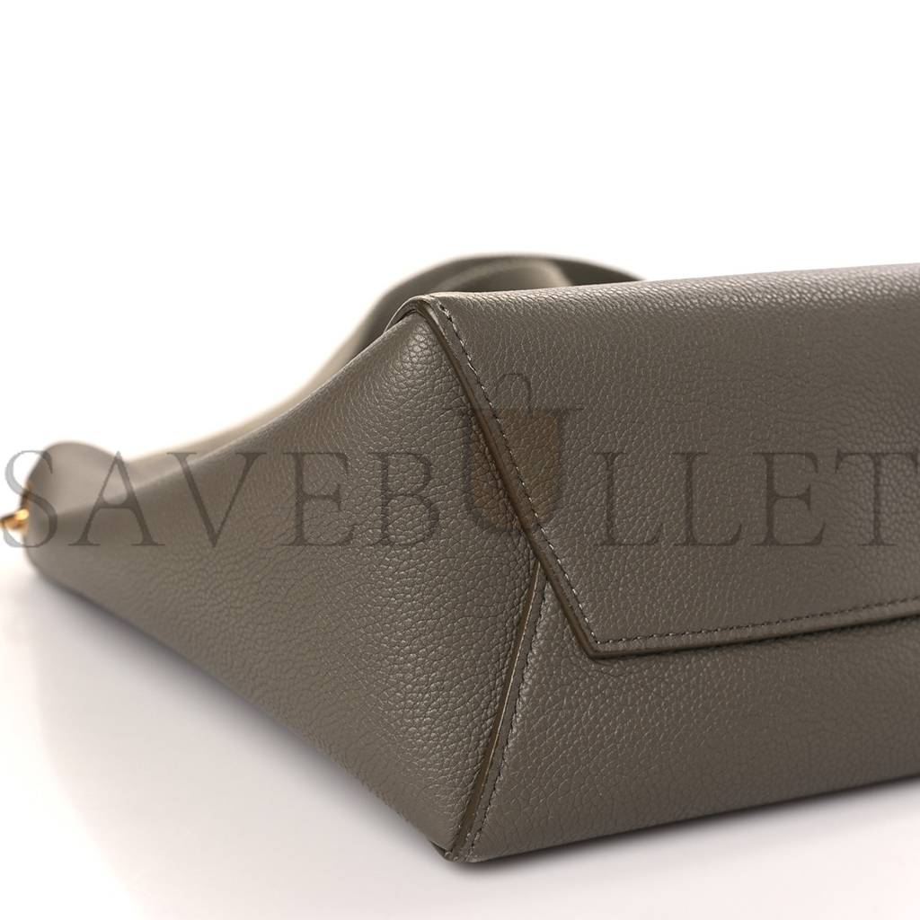 CELINE SOFT GRAINED CALFSKIN SMALL SANGLE BUCKET BAG TAUPE (25*18*12cm)