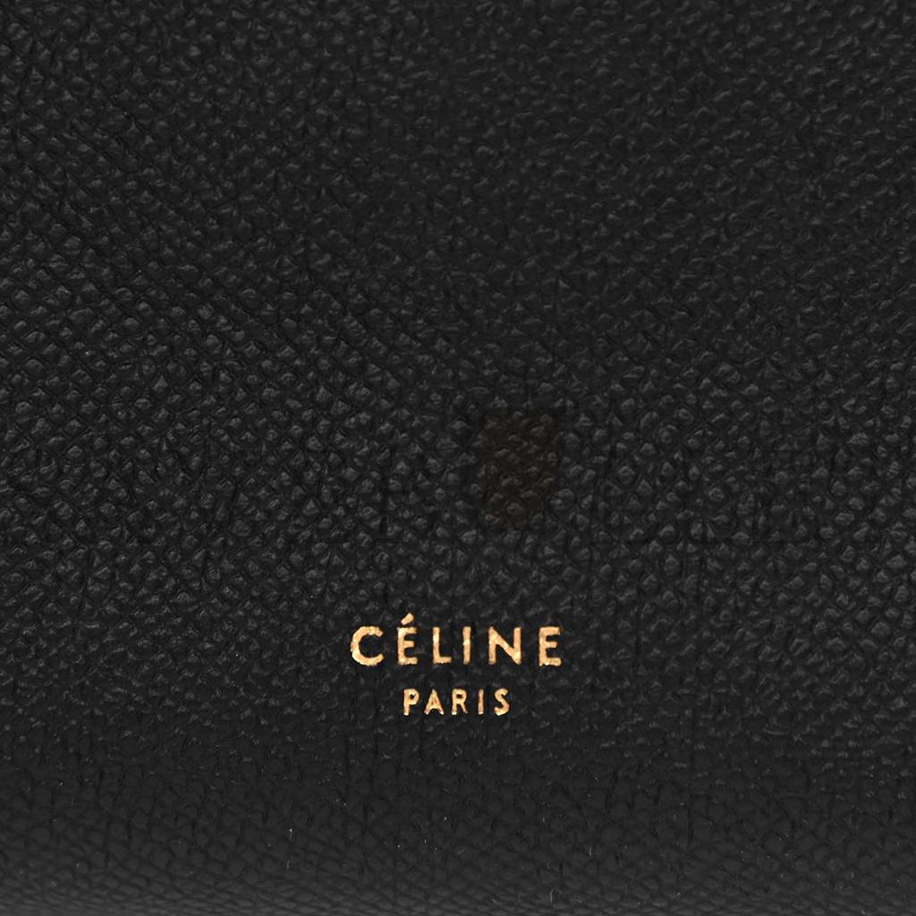 CELINE GRAINED CALFSKIN MINI BELT BAG BLACK (28*25*16cm)