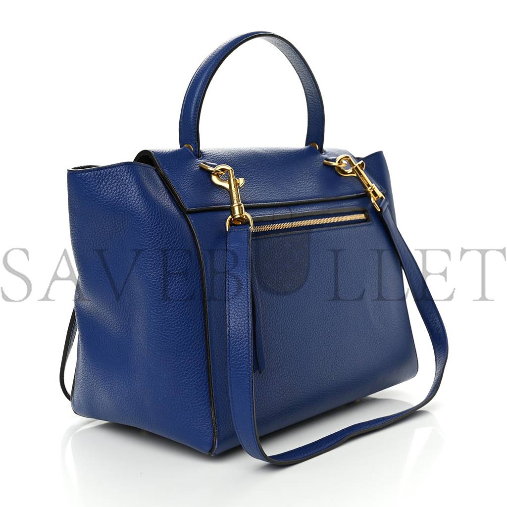 CELINE GRAINED CALFSKIN MINI BELT BAG INDIGO (28*23*16cm)