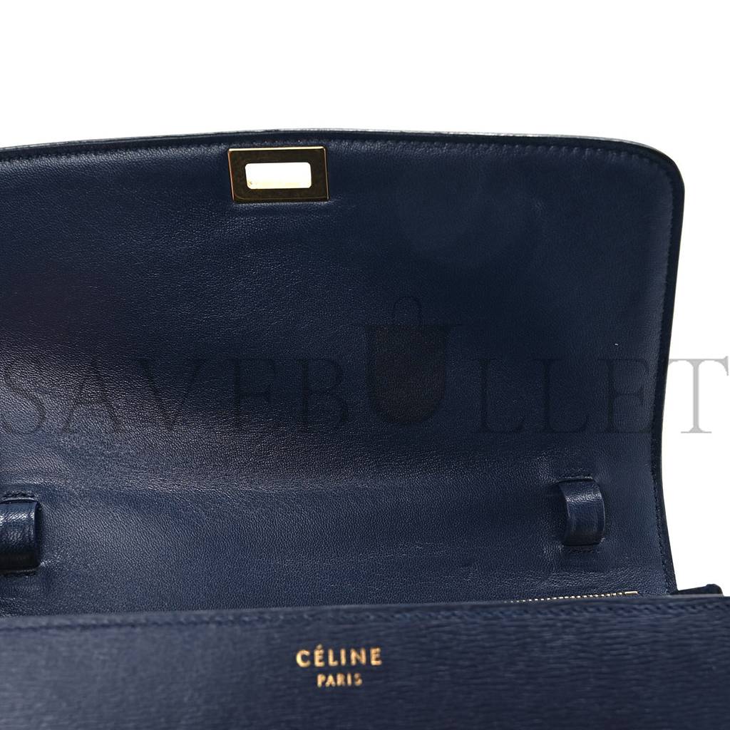 CELINE LIEGE CALFSKIN MEDIUM CLASSIC BOX FLAP BAG DARK BLUE (23*18*6cm)