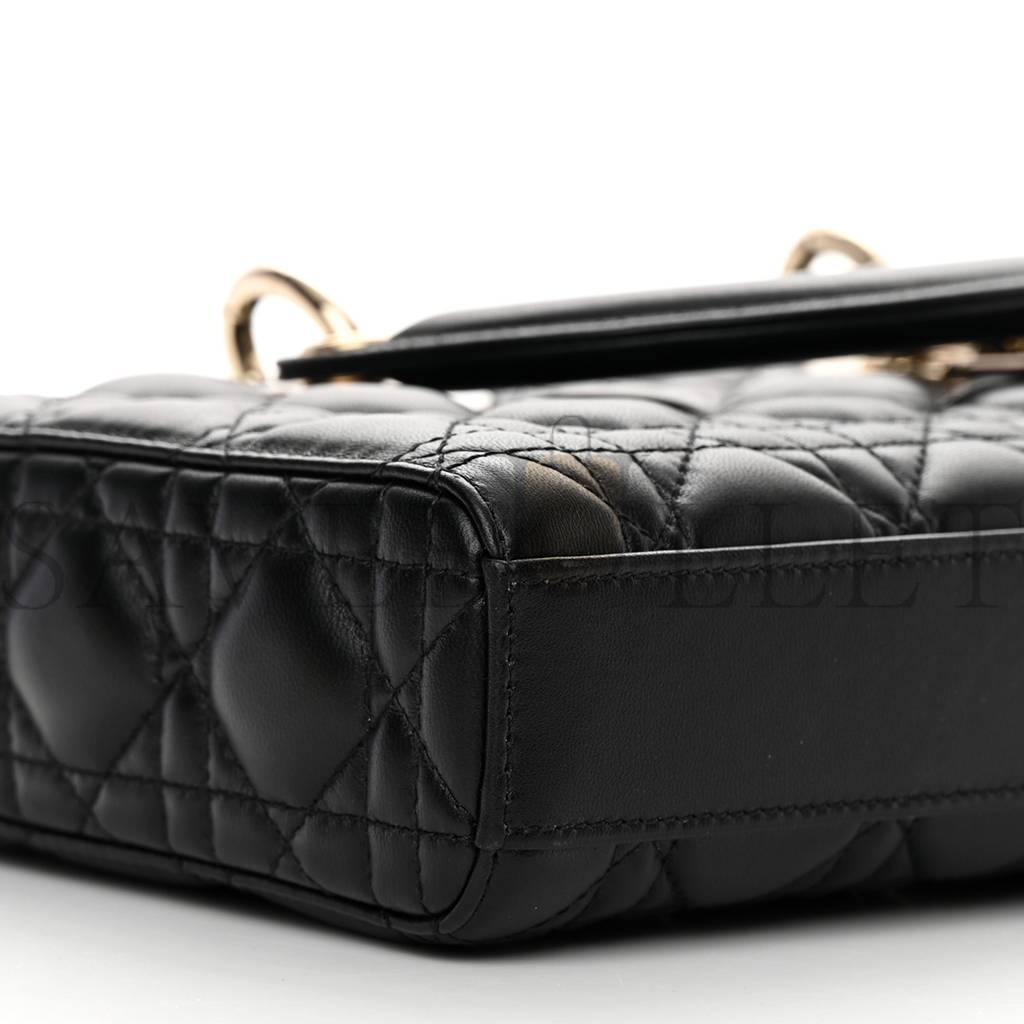 DIOR LAMBSKIN CANNAGE LADY D-JOY BLACK (25*14*5.7cm)