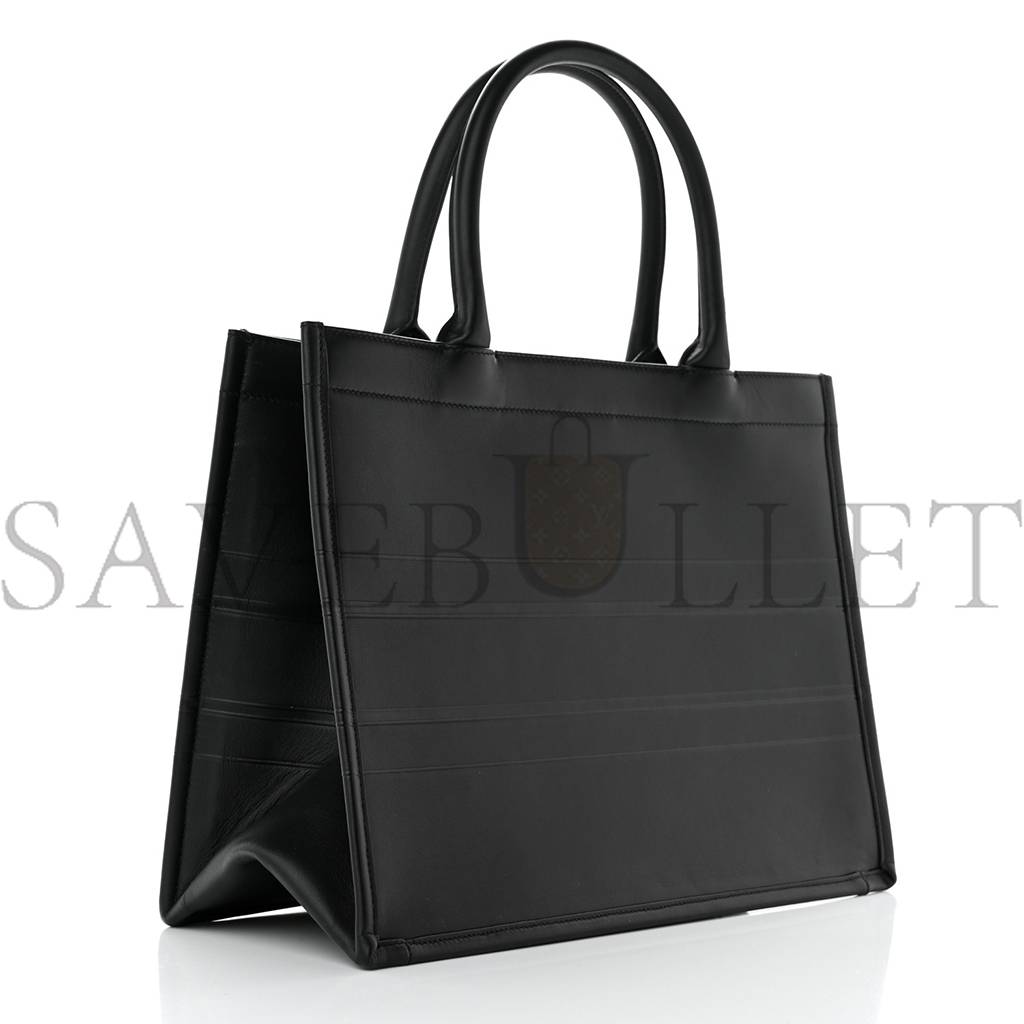 DIOR CALFSKIN EMBOSSED MEDIUM BOOK TOTE BLACK (36*27*17.8cm)